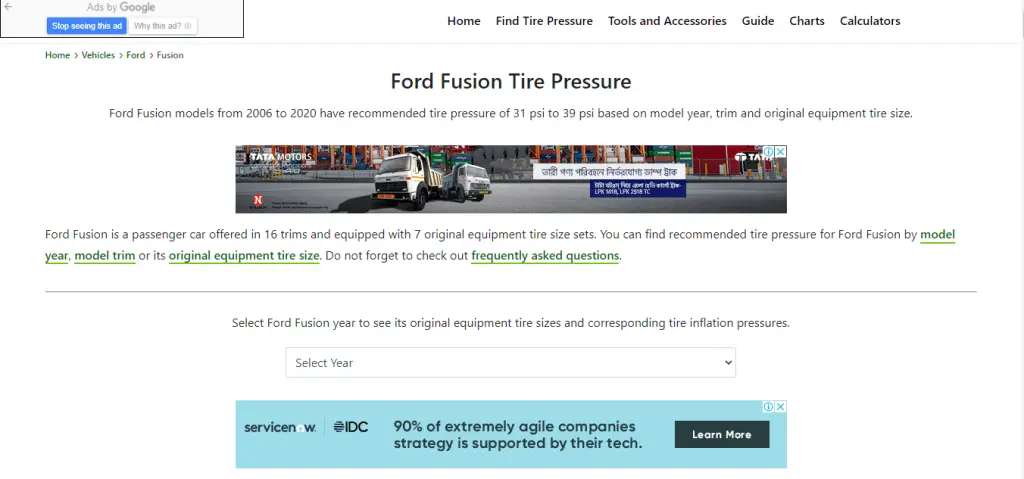 tire pressure related websites